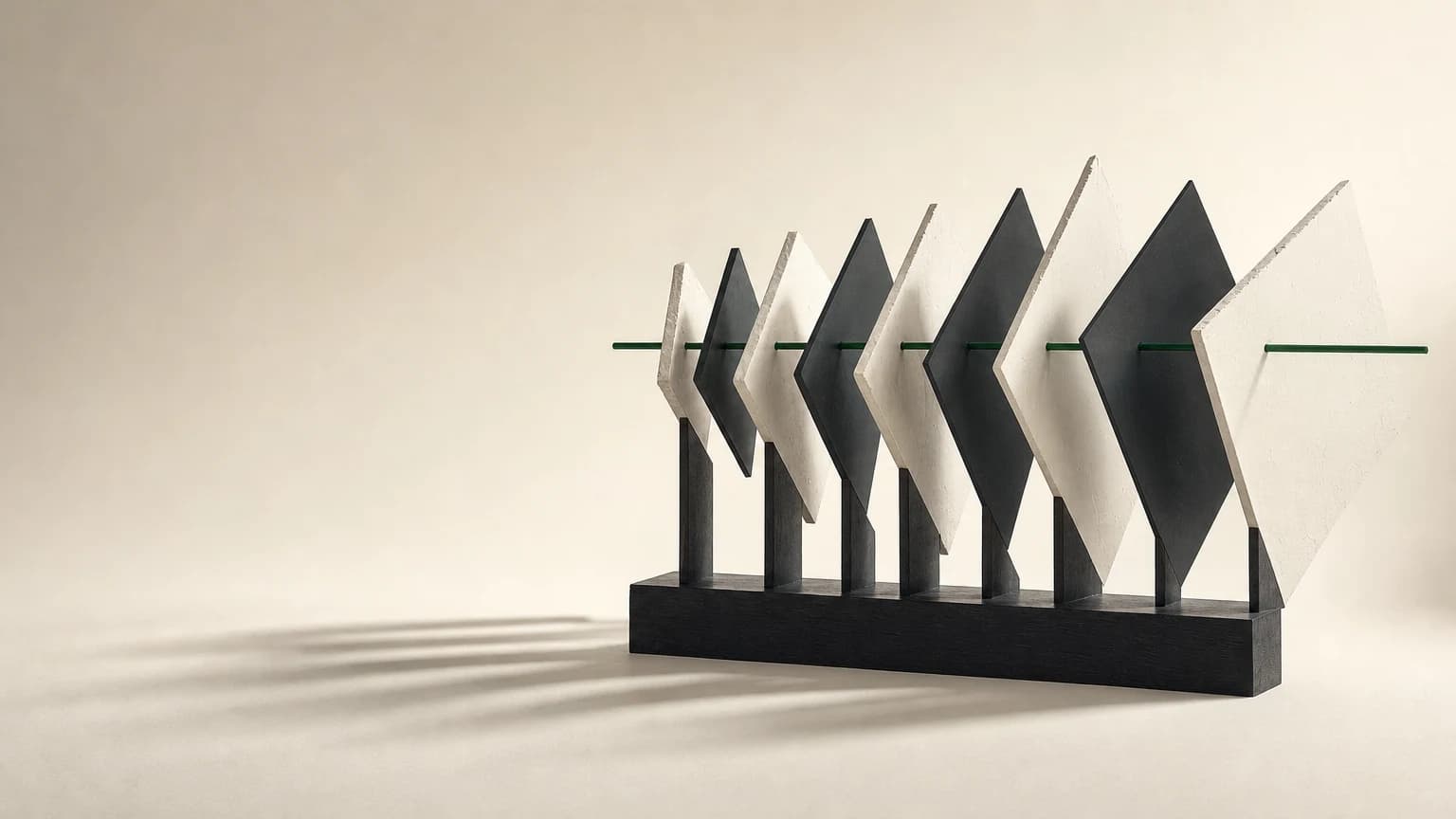 A sequence of paper and graphite forms threaded by a green invariant